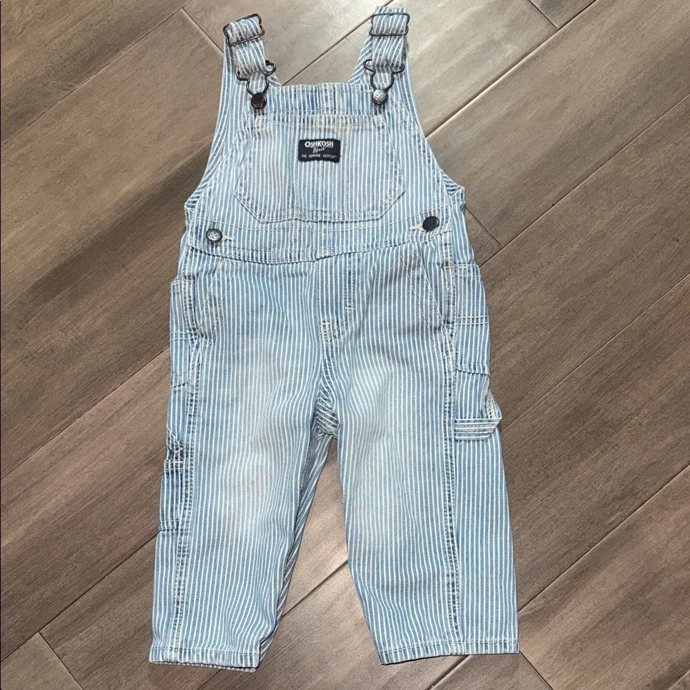 Osh Kosh B’gosh striped youth overalls SZ 12M